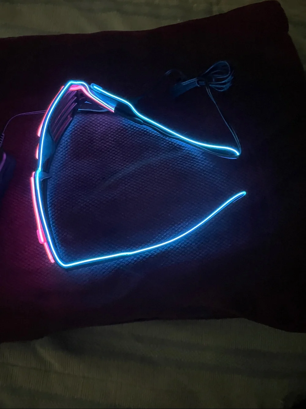 Neon Blue and Pink Light Up Glasses